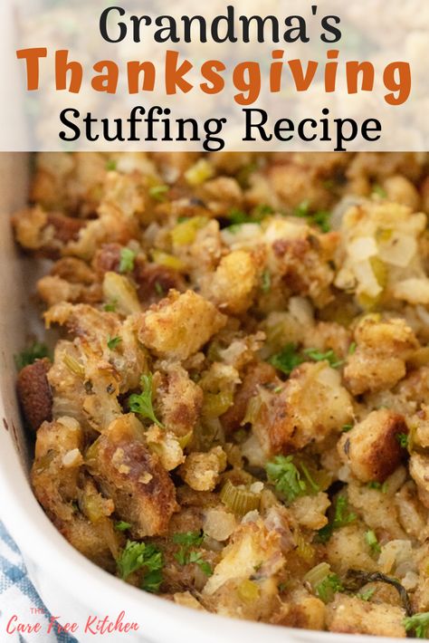 The Best Stuffing, Thanksgiving Stuffing Recipe, Homemade Stuffing Recipes, Make Your Own Bread, Best Stuffing Recipe, Dressing Recipes Thanksgiving, Best Stuffing, Homemade Stuffing, Stuffing Recipes For Thanksgiving