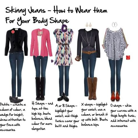 Skinny Jeans...sigh, I don't know if they are really for me {my body shape}. But, this is really helpful! Inside Out Style, Jeans Trend, Types Of Clothes, Mode Tips, Apple Shape, Mode Casual, Fashion Weeks, Body Shape, Fashion Advice