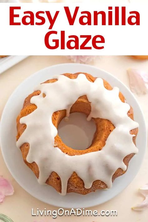 Add a sweet finishing touch to your baked goods with our easy vanilla glaze recipe. This simple mixture of powdered sugar, milk, butter, and vanilla extract creates a smooth, shiny glaze perfect for drizzling over cakes, donuts, and pastries. Quick to make and deliciously versatile! How To Make A Glaze Icing, Icing Glaze Recipe, Pound Cake Glaze Recipe, Vanilla Glaze Recipe, Sugar Glaze Recipe, Pound Cake Glaze, Easy Buttercream Frosting, Smooth Icing, Powdered Sugar Glaze