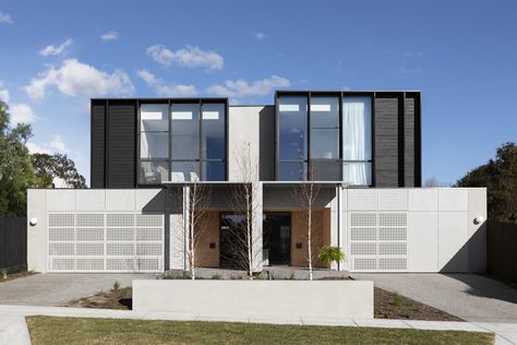 Townhouse Designs Architecture, Townhome Architecture, Dual Occupancy Design, Dual Occupancy Facade Design, 2 Storey Townhouse Designs, Melbourne Townhouse, Modular Townhouse, Dual Occupancy, Co Housing