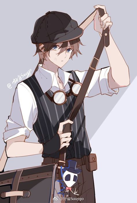 Steampunk Boy, Steampunk Male, Steampunk Character, Anime Lindo, Boy Character, Identity V, Identity Art, Character Design Male, Anime Drawings Boy