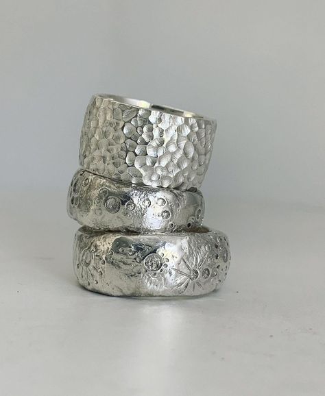 Handmade Silver Rings, Hipster Jewelry, Silver Metal Clay, Flower Resin Jewelry, Handmade Silver Jewellery, Sweet Jewelry, Dope Jewelry, Casting Jewelry, Textured Ring