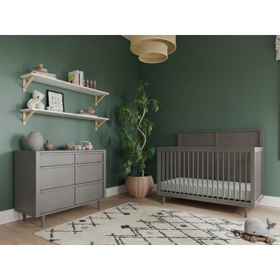 Add an upscale flair to your baby’s nursery with the Surrey Hill 3 Drawer Dresser. This contemporary nursery dresser features angled cuts on the drawer fronts, creating an elegant diamond pattern. The turned legs and long wooden drawer handles add to the modern simplicity. 2 sophisticated finishes highlight the dresser’s unique features. Pair with coordinating pieces from the Child Craft Surrey Hill nursery furniture collection to complete your child’s bedroom. Pair with Changing Table Topper F0 Grey Crib Nursery, Contemporary Nursery, Grey Crib, Changing Table Topper, Nursery Furniture Collections, Nursery Dresser, Wooden Drawer, Nursery Room Design, Baby Room Inspiration