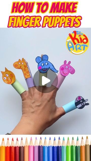 @kidartspace on Instagram: "Hey Art lovers!
Today we wanna see how we can make finger puppets easy! In this DIY video you will learn to make the paper finger puppets of Peppa Pig and his friends ! If you want to see the whole video check our Youtube❤️
#diycrafts #craftsforkids #kidscraftideas #diytoys #fingerpuppets #peppapigtoy" How To Make Finger Puppets, Easy Puppets For Kids To Make, How To Make Puppets, How To Make A Puppet, Finger Puppets Diy, Paper Finger Puppets, Make Finger Puppets, Peppa Pig Friends, Finger Puppets For Kids