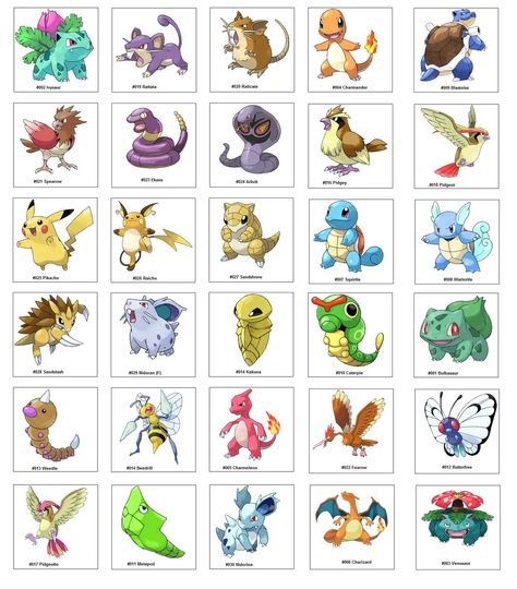 Shawaazu's Blog On Blogspot: This Week's Bingo Theme: Pokemon 001 - 030 Pokemon Chart, Pokemon Characters Names, Pokemon Names, 150 Pokemon, Pokemon Painting, Fathers Day Coloring Page, Pokemon Diy, Mario Coloring Pages, Pokemon Birthday Party