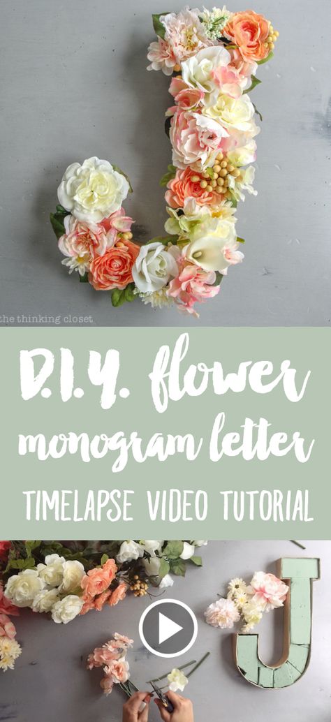 Flower Monogram, Garden Party Theme, Timelapse Video, Party Crafts, Diy Videos Tutorials, Spring Birthday, Creation Deco, Flower Party, Flower Letters