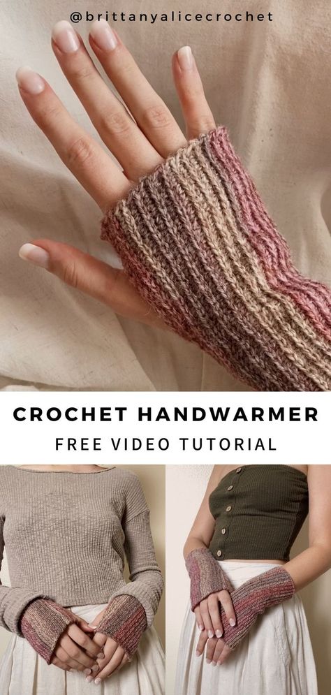 Looking for an easy crochet handwarmer pattern? Well, look no further! This crochet hand warmer pattern is free and easy! #crochethandwarmer #crochetpatternsfree #crochethandwarmerpatternfree #crochethandwarmerpattern Crochet Patterns Hand Warmers, Crochet Patterns Arm Warmers, Easy Crochet Gloves For Beginners, Crochet Handwarmers Pattern Free, Easy Crochet Hand Warmers, Hand Warmer Crochet Free Pattern, Hand Warmer Crochet Pattern, Arm Warmers Crochet Pattern Free, Crochet Handwarmers Pattern