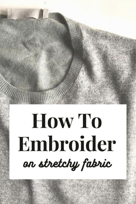 Fabric To Embroider On, Embroidery T Shirt Tutorial, Embroidering T Shirts, How To Machine Embroidery On T Shirts, Embroidery On Knits Tutorials, Embroidering Shirts Diy, Hand Stitched Embroidery Shirt, How To Fill In Embroidery Stitches, Back Of Embroidery Project