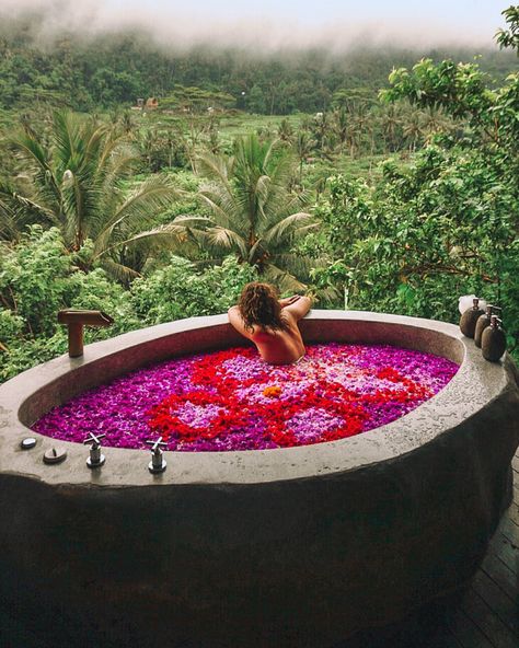 11 Best Flower Baths In Bali - Boho And Salty | Endless Honeymoon Destinations For Luxury And Sustainable Travel Bali Spa, Nature Jungle, Voyage Bali, Bali Honeymoon, Places In Usa, Bali Vacation, Bali Holidays, Gili Trawangan, Hipster Grunge