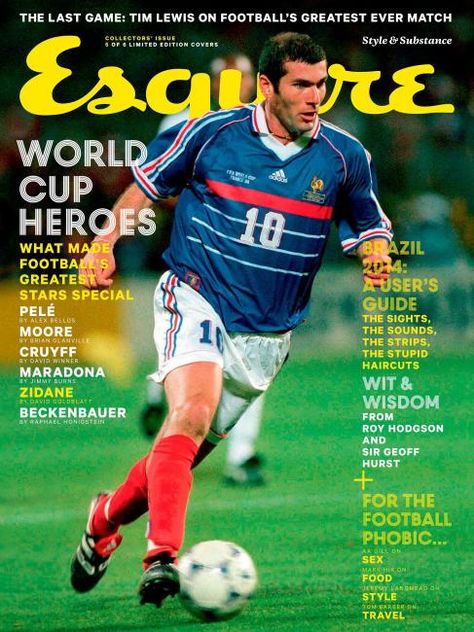 MediaSlut's #MagLove: "World Cup magazine covers starting to trend", 9 May 2014: Esquire UK, June 2014 — Zinedine Zidane. Esquire Magazine Cover, Esquire Cover, Sports Magazine Covers, Esquire Uk, Creative Magazine, Sports Illustrated Covers, Sport Magazine, Sports Magazine, Popular Magazine