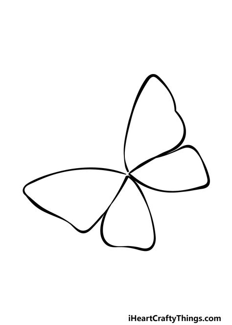 Idea To Draw Easy, Butterflies Easy Drawing, How To Make Butterfly Drawing, How To Draw Simple Butterfly, Easy Butterfly Outline, Butterfly Drawing Easy Outline, How Do You Draw A Butterfly, How To Draw A Butterfly Easy Simple, Easy Butterflies To Draw