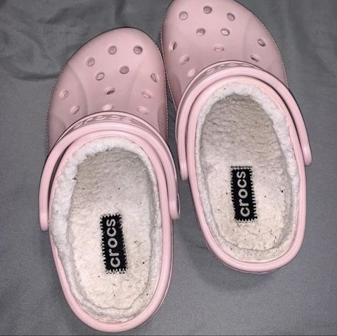 Would you buy fuzzy crocs? Fuzzy Crocs, Black Specs, Crocs Slippers, Socks Outfit, Fluffy Shoes, Crocs Pink, Pink Crocs, Crocs Fashion, Sock Outfits