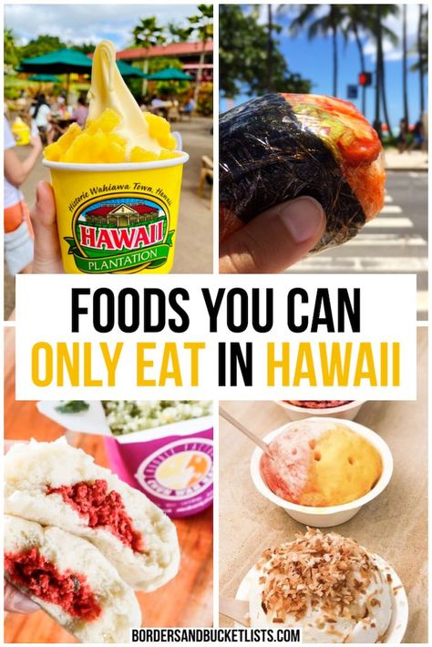 A Hawaii Food Bucket List (From a Local) - Borders & Bucket Lists Hawaii food, food in Hawaii, foods to try in Hawaii, what to eat in Hawaii, best Hawaii food, Hawaii restaurants, traditional Hawaiian food, restaurants in Hawaii, things to do in Hawaii, food in Hawaii Oahu, food in Hawaii Maui, food in Hawaii Big Island, Hawaiian food, Hawaii restaurants, Hawaii snacks, Honolulu restaurants, Waikiki restaurants, where to eat in Hawaii, foods to try in Hawaii #hawaii #food #bucketlist Visiting Hawaii, Hawaii Vacation Tips, Food Bucket List, Maui Food, Things To Do In Hawaii, Oahu Vacation, Hawaii Things To Do, Hawaii Travel Guide, Hawaii Food