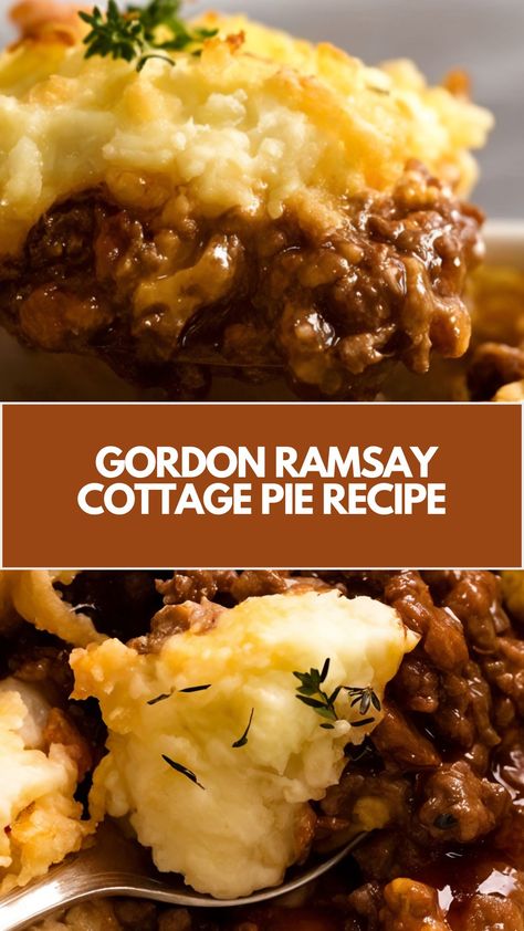 This delicious Gordon Ramsay Cottage Pie is the perfect comforting meal for any day. Packed with tender beef and topped with creamy mashed potatoes, it’s a simple yet hearty dish that’s sure to satisfy. With easy-to-find ingredients, you can make this flavorful, warm meal in no time—ideal for a cozy family dinner! Traditional Cottage Pie Recipe, Healthy Cottage Pie Recipe, Shepards Pie Gordon Ramsay, Gordon Ramsay Cottage Pie, Rachel Ray Shepards Pie, Shepherds Pie Gordon Ramsay, Ground Beef Cottage Pie, Best Cottage Pie, Cottage Pie Recipe Beef Easy