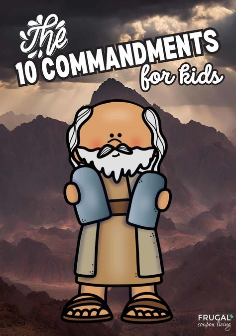 Take a look at the Ten Commandments for Kids filled with easy-to-understand explanations, fun activities, and crafty ideas. Turn learning into a blast and get ready to dive into a world where ancient wisdom meets playful learning! This guide is your ticket to teaching the ten commandments a hefty dose of fun. Great for Sunday School, Children's Church, Kids' Ministry, Bible Study, and More. #FrugalCouponLiving Preschool Craft 10 Commandments, 10 Commandments For Preschoolers, Ten Commandments For Preschoolers, 10 Commandments Activity, 10 Commandments For Kids Printable Free, 10 Commandments Craft Preschool, Ten Commandments Activities, The Ten Commandments Craft, The 10 Commandments For Kids