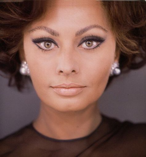 Sophia Loren Sophia Loren Makeup, 70’s Makeup, 70s Makeup Look, 70s Hair And Makeup, Celebrity Eyebrows, Eye Movie, 60s Makeup, 70s Makeup, Diana Dors