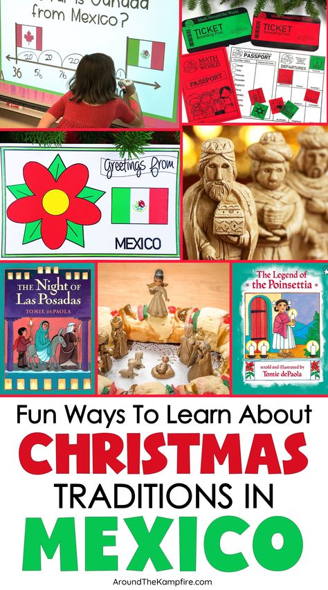 Holidays around the world activities for kids to learn about Christmas traditions in Mexico. Spanish Christmas Activities For Kids, La Posada Crafts For Kids, Christmas In Other Countries, Mexican Christmas Crafts For Kids, Mexico Christmas Traditions, Las Posadas Crafts For Kids Preschool, Mexico Homeschool Activities, Los Posadas Activities For Kids, Las Posadas Traditions