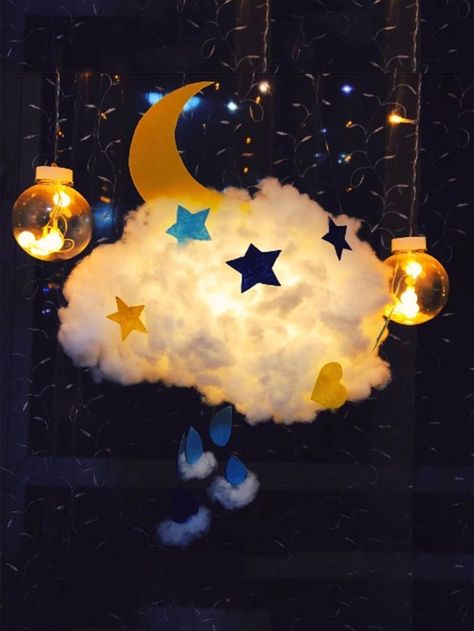 Decoraciones Ramadan, Cloud Decoration, Ramadan Kareem Decoration, Diy Clouds, Twinkle Twinkle Baby Shower, Ramadan Crafts, Cloud Lights, Star Baby Showers, 背景 シンプル