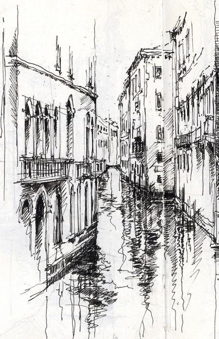 Venetian Canal » Ian Murphy Sketchbooks Line Sketches Art, Urban Sketching Reference Photos, Buildings Sketchbook, Venice Sketch, Venice Drawing, Messy Drawings, Ian Murphy, Messy Sketches, Urban Drawing