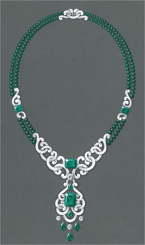 Ivy and Emerald Diamond Suite Necklace PAINT-UP preview (hand-painted) Necklace Painting, Jewelry Drawings, Jewellery Drawing, Jewellery Sketch, Jewelry Sketches, Jewelry Rendering, Jewelry Sketch, Jewellery Design Sketches, Jewelry Illustration