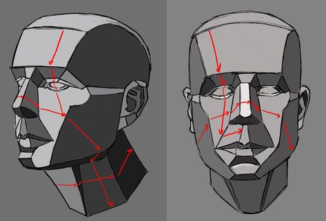 How to Draw a Face - Facial Proportions Facial Planes Drawing, Faces Proportions, Facial Shading, Male Proportions, Planes Drawing, Face Structure Drawing, Facial Planes, Proportions Drawing, Face Proportions Drawing