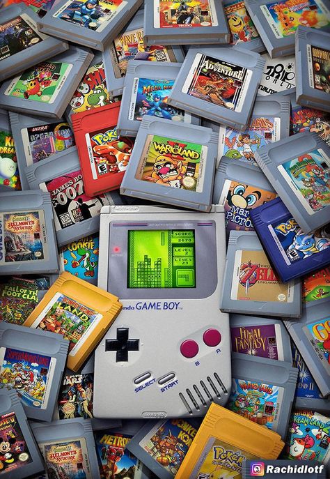 Nostalgic-Pictures-Rachid-Lotf Gameboy Wallpaper, Old Nintendo, Retro Games Wallpaper, Grafika Vintage, Tetris Game, Gameboy Games, Game Wallpaper Iphone, Nostalgic Pictures, Retro Gaming Art