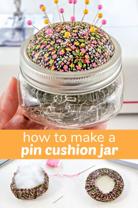 Needle Pin Cushion, Making Pin Cushions, Needle Cushion Diy, Free Pin Cushion Sewing Pattern, Fun Pin Cushions, Simple Pin Cushions Patterns Free, Cute Pin Cushions Diy, Mason Jar Pin Cushion Diy, Hand Sewn Pin Cushion