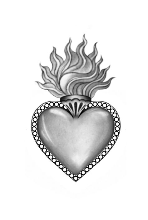 Shiny Heart Tattoo, Medieval Heart Tattoo, Mexican Heart Tattoo, Sagrado Corazon Tattoo, Sacred Heart Tattoo Design, Corazon Tattoo, Sacred Heart Design, Wicked Crafts, Sacred Heart Tattoo