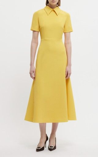 Emilia Wickstead Dress, Tailored Outfits, Dress Wardrobe, Kate Middleton Style Outfits, Resort 2025, Crepe Midi Dress, Emilia Wickstead, Spring Projects, Model Outfits