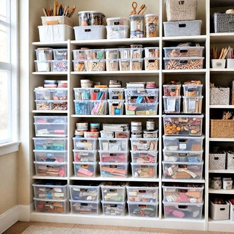 25 Small Craft Room Ideas That Do More With Less Arts Craft Storage, Cabinets For Craft Room, Sophisticated Craft Room, Small Craft Rooms Ideas, Craft Shelf Organization Ideas, Craft Rooms In Small Spaces, Craftroom Storage Ideas Shelves, Garage Craft Room Ideas, Craft Corner Ideas