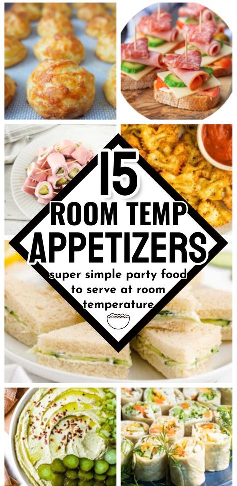 My favorite room temperature appetizers - cheap appetizer bites, room temp dips, heavy hors d’oeuvres, bite-sized snacks and light finger foods, these easy appetizers are perfect for any gathering. Quick easy recipes, budget-friendly party food ideas, cold dips, appetizers and tasty bites that your crowd will love. Elevate your small bite appetizer game with these crowd-pleasing bite-sized appetizers full of with mouth-watering flavors! Tea Party Snacks Appetizers, Open House Appetizers Finger Foods, Last Min Appetizers, Appetizers For Office Party, Fun Healthy Appetizers For Party, Light Party Appetizers, White Bread Appetizers, Appetizers For Big Crowds, Finger Foods Without Cheese