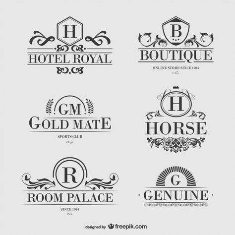 Heraldic logo set free for downoad Vintage Etiquette, Hotel Logo Luxury, Heraldic Logo, Farm Logos, Superhero School, Hotel Logo Design, Classic Hotel, Resort Logo, Elegant Logo Design