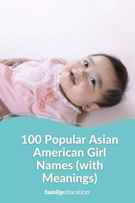 Looking for the most popular Asian American girl names? Check out our list of top Asian American names for girls with meanings and origins. #babygirlnames Korean American Names, Asian American Names, Asian Girl Names, Half Asian Babies, Korean Girls Names, American Names, Asian Names, Phoenix Embroidery, Cheongsam Vintage