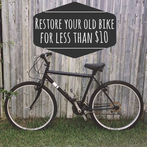 Restore your old and dusty bike for less than $10?? umm YES!! #DIY #CHEAP #EASY Mountain Bike Restoration, Old Bicycle Ideas, Bike Makeover Diy, Bicycle Upcycle, Bicycle Makeover, Bicycle Restoration, Bike Restoration, Biking Diy, Makeover Before And After