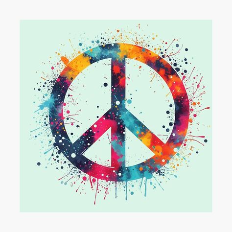 Get my art printed on awesome products. Support me at Redbubble #RBandME: https://www.redbubble.com/i/photographic-print/Bright-Colorful-Watercolor-Peace-Sign-Design-by-Nicole-Cherie/164908785.6Q0TX?asc=u Peace Sign Design, Peace Illustration, Colorful Watercolor, Peace Sign, Sign Design, Word Art, Photographic Print, My Art, Awesome Products