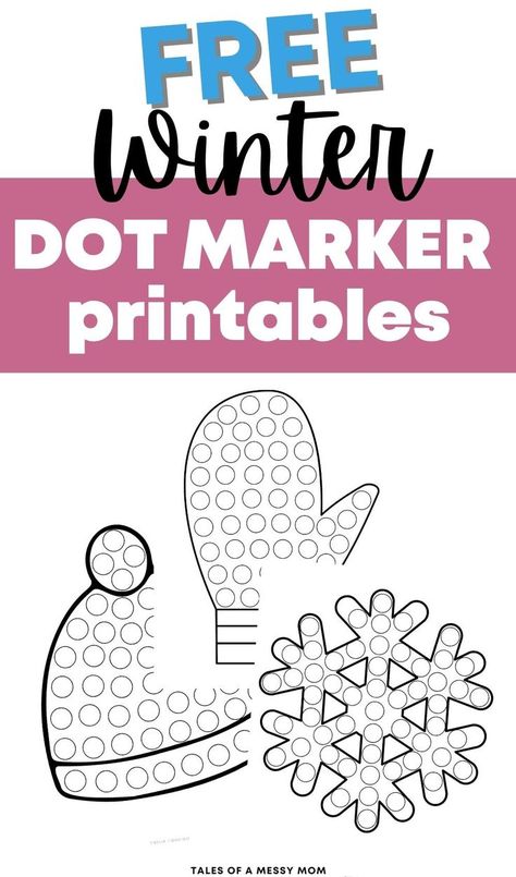 Winter theme dot marker printables Winter Do A Dot Printables Free, Winter Dot Painting Free Printable, Dot Sticker Activities Free Printables, Free Printable Dot Marker Pages, Winter Montessori Activities, Winter Toddler Crafts, Dot Markers Art, Winter Printables Free, Dot Marker Printables