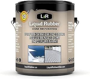 Liquid Rubber Smooth Polyurethane Deck Coating - Solar Protection Deck Sealant, Non-Toxic Multi-Surface Waterproofing Membrane, Easy to Apply, Misty Gray, 1 Gallon Deck Sealant, Cement Steps, Best Wood Flooring, Liquid Rubber, Solar Protection, Bathtub Walls, Deck Paint, Rubber Texture, Staining Deck