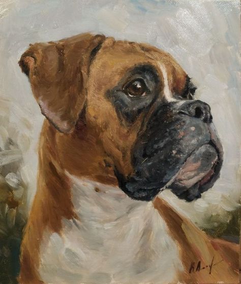 Boxer Painting, Dog Watercolor Painting, Pet Portrait Paintings, Boxer Dogs Art, Dog Portraits Painting, Dog Portraits Art, Dog Artwork, Watercolor Dog, Dog Drawing