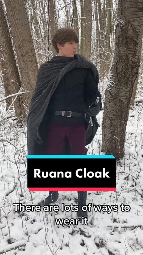 #WinterOutfit #renfaire #larp #cosplay #cosplayer #cloak #craft #diyfashion #lotr #sword #fantasycosplay #medievaltiktok #medievalcosplay #dndcosplay Ruana Cloak Pattern, Ruana Cloak, Cloak Pattern, Winter Cape, Cosplay Tutorial, Way Down, Cloak, Larp, Dungeons And Dragons