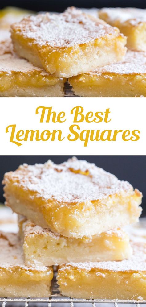 Best Lemon Squares, Desserts Aesthetic, Bolo Chiffon, Easy Dessert Bars, Lemon Bars Easy, Dessert Summer, Dessert Oreo, Lemon Bars Recipe, Lemon Squares