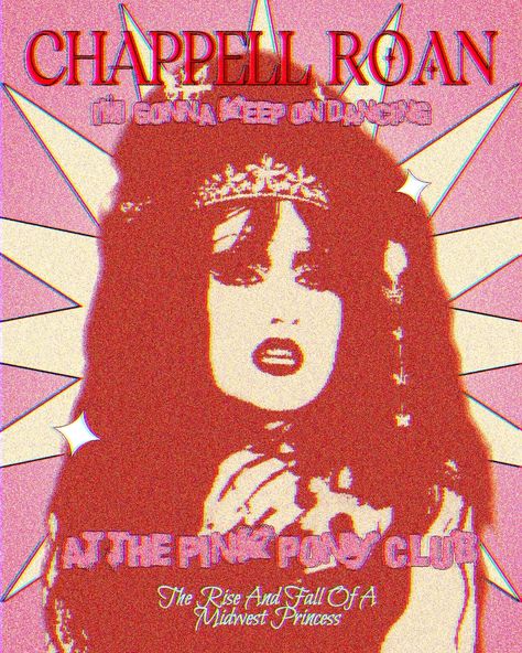 Your Favorite Artists Favorite Artist, Pink Aesthetic Photos For Wall, Chappell Roan Graphic Design, Poster Chappell Roan, Chappell Roan Poster Print, Chapelle Roan Poster, Chappell Roan Print, Hot To Go, Chappel Roan Poster