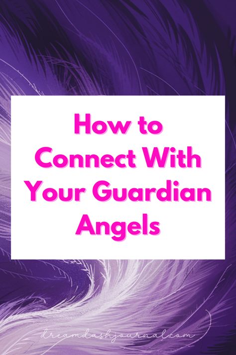 Text that says "How to Connect With Your Guardian Angels" on a purple feather background How To Invoke Angels, How To Talk To Your Angels, Angel Communication, Stone Quotes, Crystal Children, Magic Quotes, Ways To Sleep, Thinking Of Someone, Angel Number Meanings