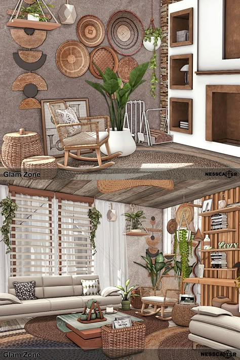 ROOM with CC ▶️Glam Zone is a beautiful, spacious natural living room. ✨Have fun!✅BASE GAME + CC from TSR ✌️Click on the post and download✔️ THX❤️ #ts4builds #sims4 #sims4builds #sims4home #sims4builds #sims4buildsideas #ShowUsYourBuilds #thesims4 #Sims4 #sims4game #ts4 #sims4houses #sims4cc #sims4interior #ts4cc #thesims4 #ts4house #simshousedesign #sims4rooms #simsbuilds #simsbuild #sims4cc #ccfinds #s4 #s4cc Sims4 Boho Cc, Mxims Sims 4 Cc, Sims 4 Cc Boho Furniture, Sims 4 Boho Decor, Boho Sims 4 Cc, Sims 4 Alpha Cc Furniture, Boho Beach Living Room, Sims 4 Boho Cc, Sims 4 Cc Interior