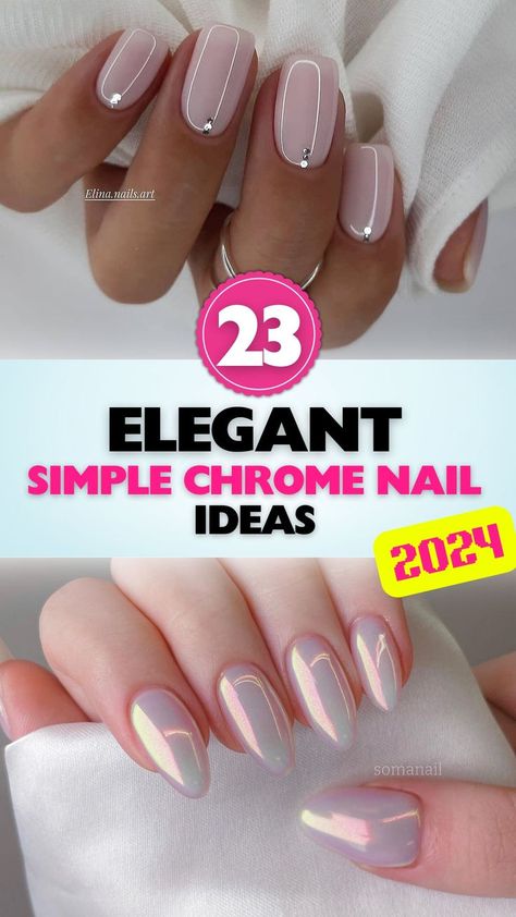 Discover the beauty of simple chrome nails with these eye-catching designs. Ideal for any occasion, from everyday wear to special events. Simple Chrome Nails, Chrome Nail Ideas, Chrome Nail Colors, Chrome Nail Art, Chrome Nails Designs, Chrome Nail Powder, Chrome Nail, Vacation Nails, Colorful Nail Designs