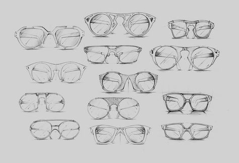 Watches & Glasses Sketches on Behance Sunglasses Design Sketch, Glasses Drawing Reference, Glasses Reference, How To Draw Glasses, Glasses Sketch, Glasses Drawing, Circular Glasses, Glasses Design, Industrial Design Sketch