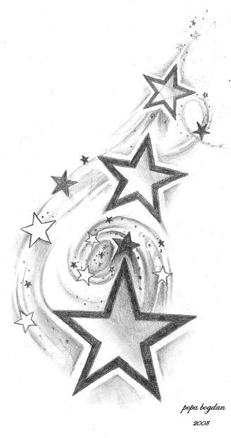 Star Sleeve Tattoo, Tattoo Sonne, Shooting Star Tattoo, Hairstyles Bangs, Idee Cricut, Star Tattoo Designs, Samoan Tattoo, Celtic Tattoos, Diy Tattoo