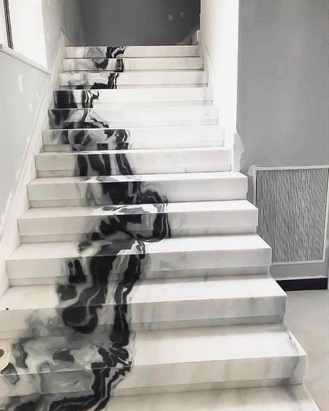 Marmor Background, White Staircase, Marble Staircase, Marble Stairs, Entry Way Design, 아파트 인테리어, Tile Inspiration, Stair Treads, Style At Home