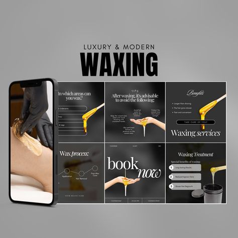 #Waxing_Instagram_Posts #Waxing_Template #Esthetician_Waxing #Waxing_Tips Wax Promotion Ideas, Waxing Post, Salon Marketing Social Media, Wax Studio, Waxing Tips, Coach Branding, Waxing Salon, Waxing Services, Pin Template