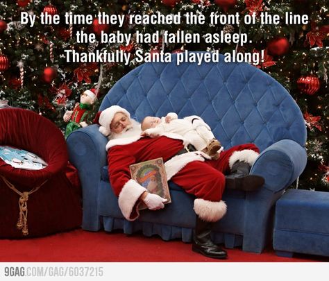 Best ever Santa photo. Warms my heart that most mall santas aren't dicks. Fussy Newborn, Santa Photos, Santa Pictures, Santa Baby, Holly Jolly, Christmas Pictures, Christmas Cheer, Baby Sleep, All Things Christmas