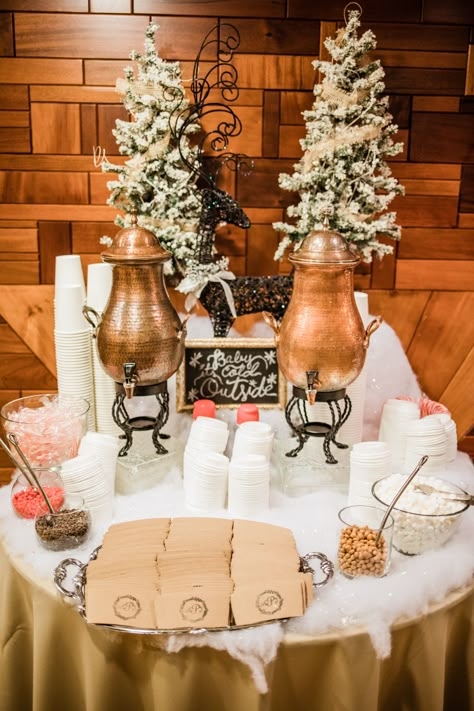 Wedding Hot Chocolate Bar Receptions, Coffee Hot Chocolate Bar Wedding, Hot Cocoa Station Wedding, Christmas Wedding Hot Chocolate Bar, Hot Cocoa Bar For Wedding, Hot Cocoa Bar At Wedding, Fancy Hot Chocolate Bar, Hot Chocolate Bar At Wedding, Wedding Hot Cocoa Bar Receptions